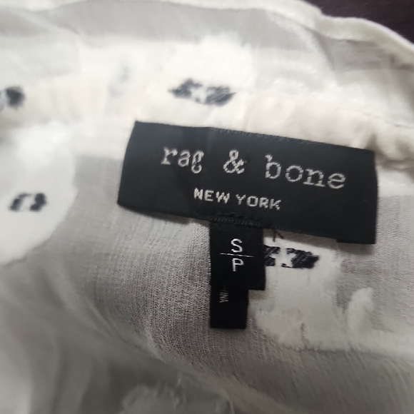 Rag & Bone Sheer Silk Blend Oversized White Floral Blouse - Picture 9 of 10